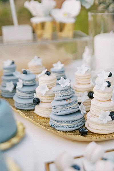 藍色系婚禮迎賓甜點
