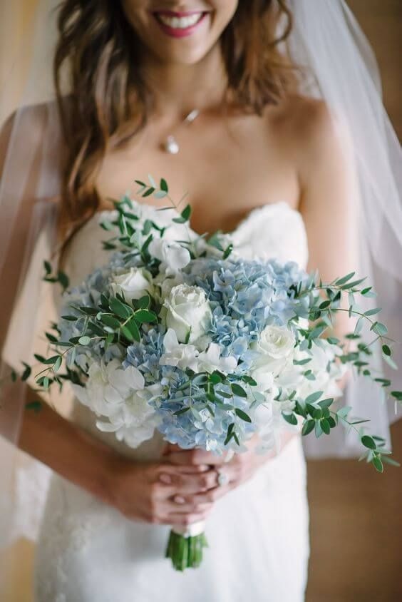 藍色系新娘捧花