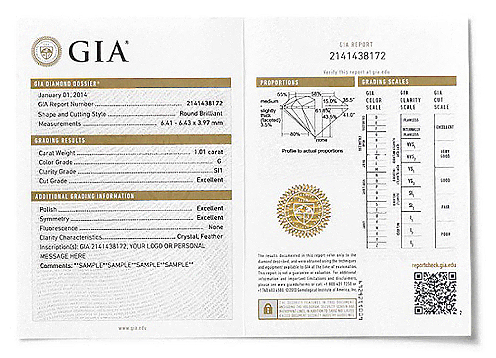 鑽石GIA證書(小證)詳細說明