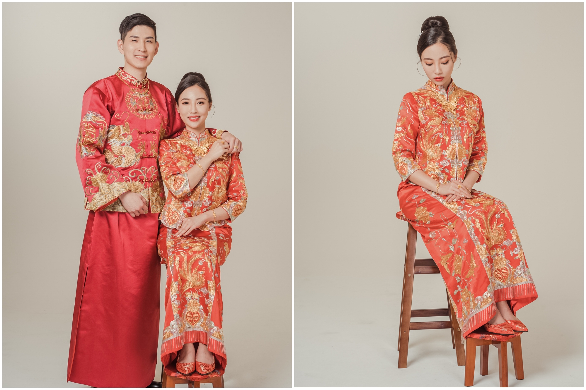 中式婚紗人氣款式2：龍鳳掛